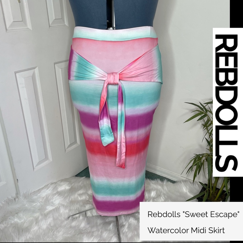 🌵REBDOLLS “Sweet Escape” Watercolor Tie Front MIDI